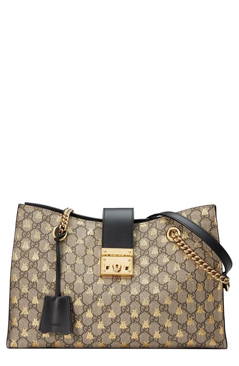 gucci padlock medium gg bees shoulder bag|Padlock small GG bees shoulder bag .